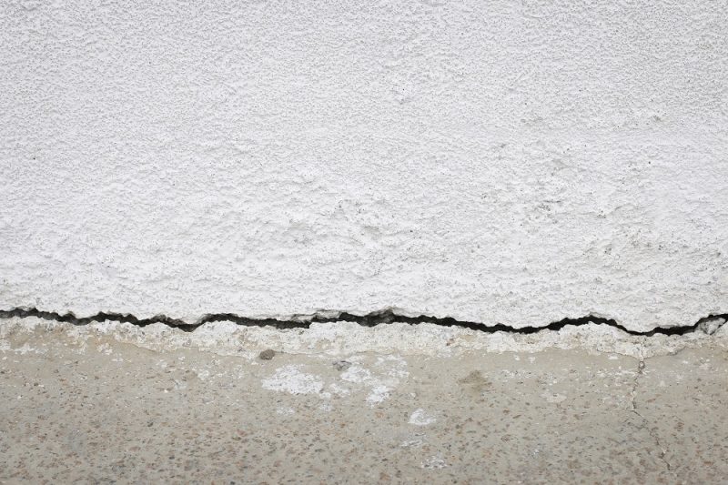 concrete wall with a crack in foundation