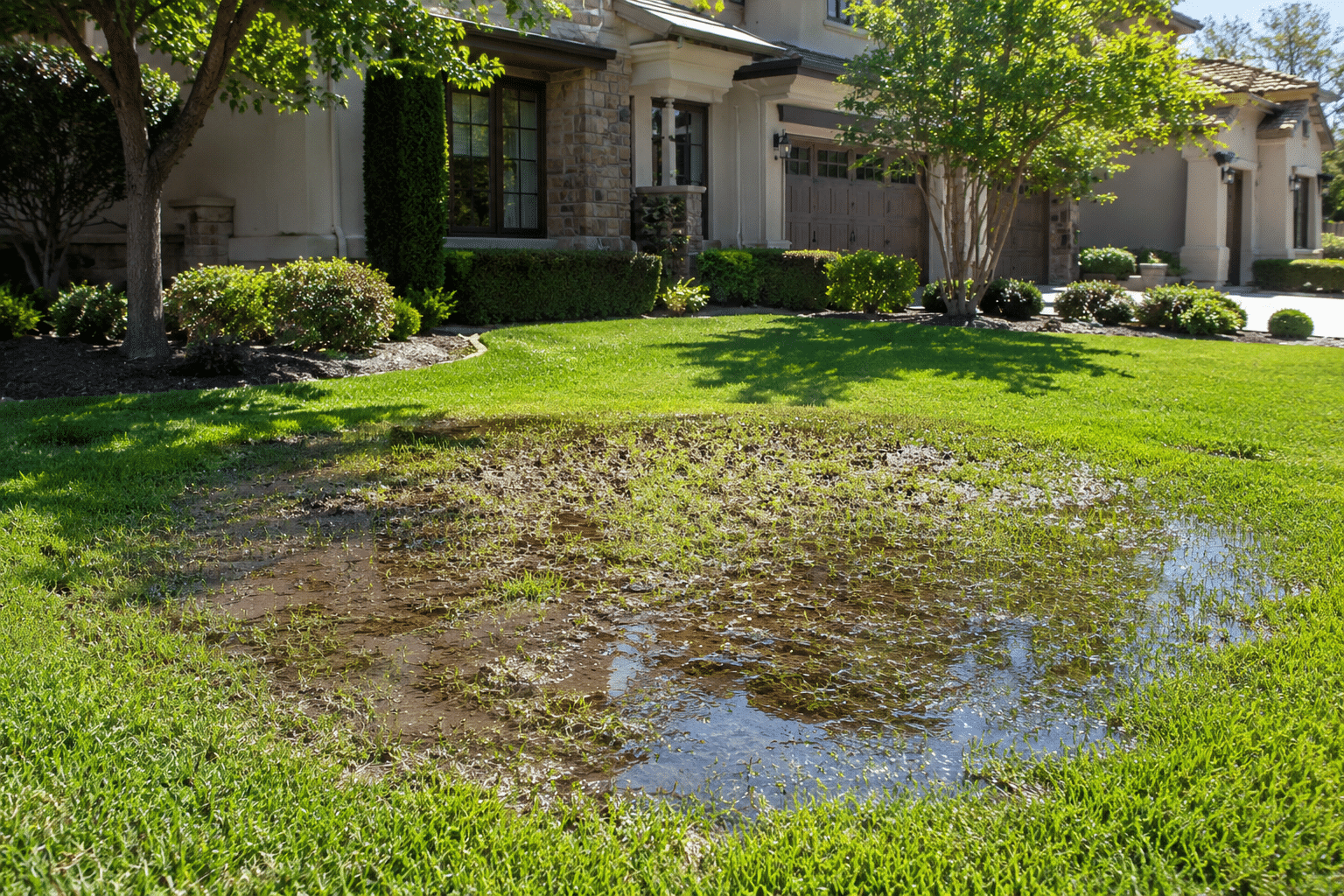 wet spot in yard that won’t dry